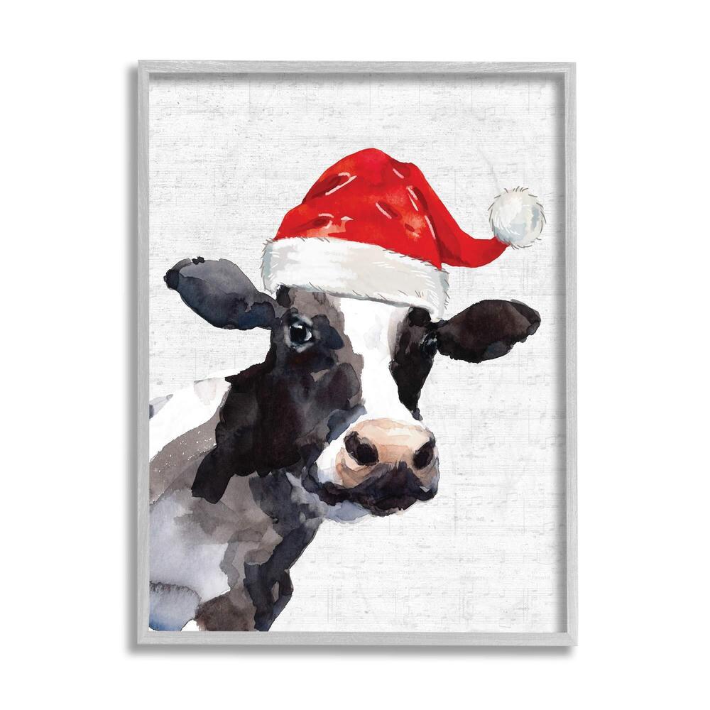 5951 Country Farm Cow Red Santa Clause Hat